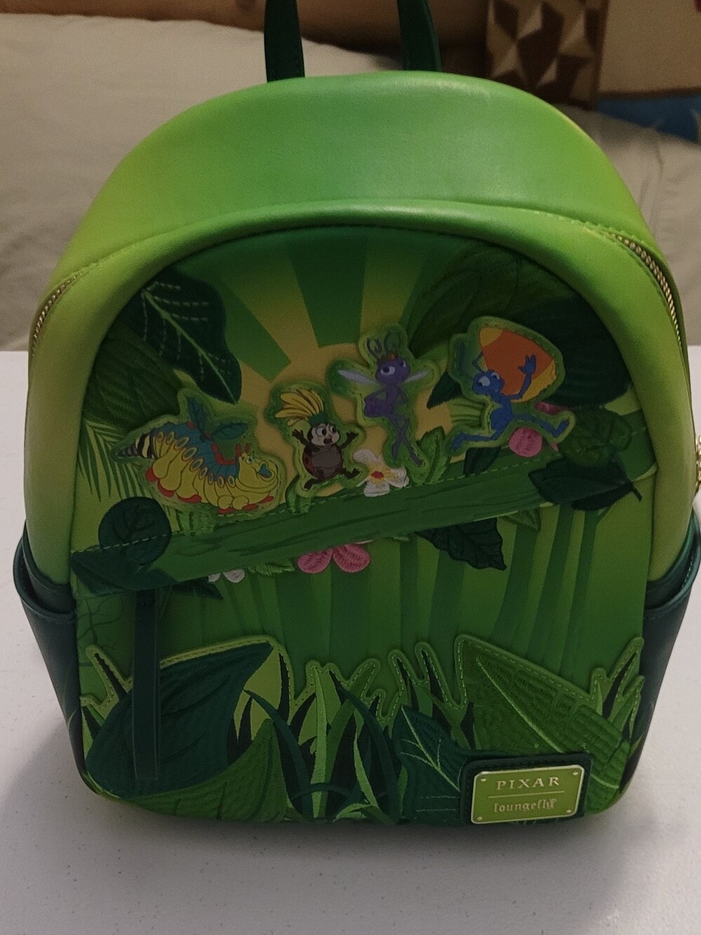 Loungefly Bright Green Pixar Bug Squad Kids Mini Backpack